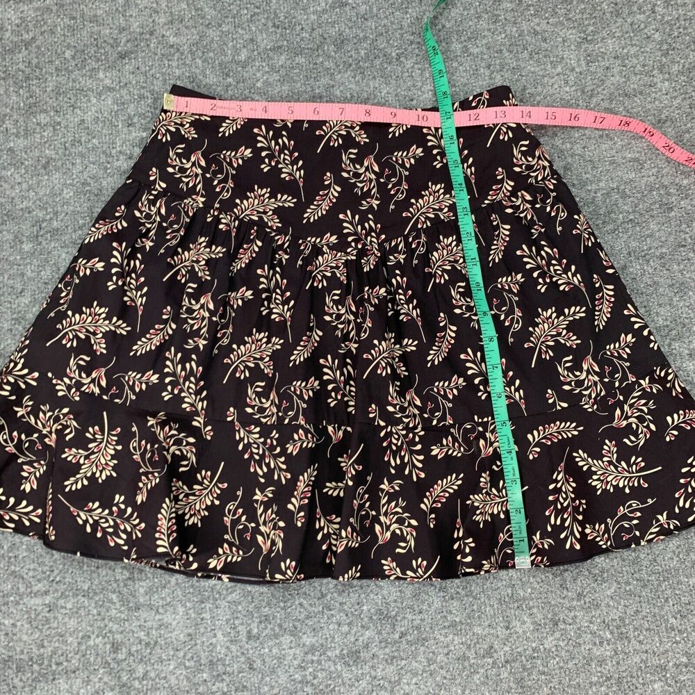 Most Of All Flare Skirt Womens 4 Deep Purple Brown Floral Back Zip A Line Pleat - Picture 7 of 13